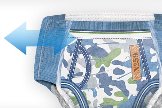Super stretchy sides of Goodnite Bedtime Pants help to fit many body shapes and sizes.